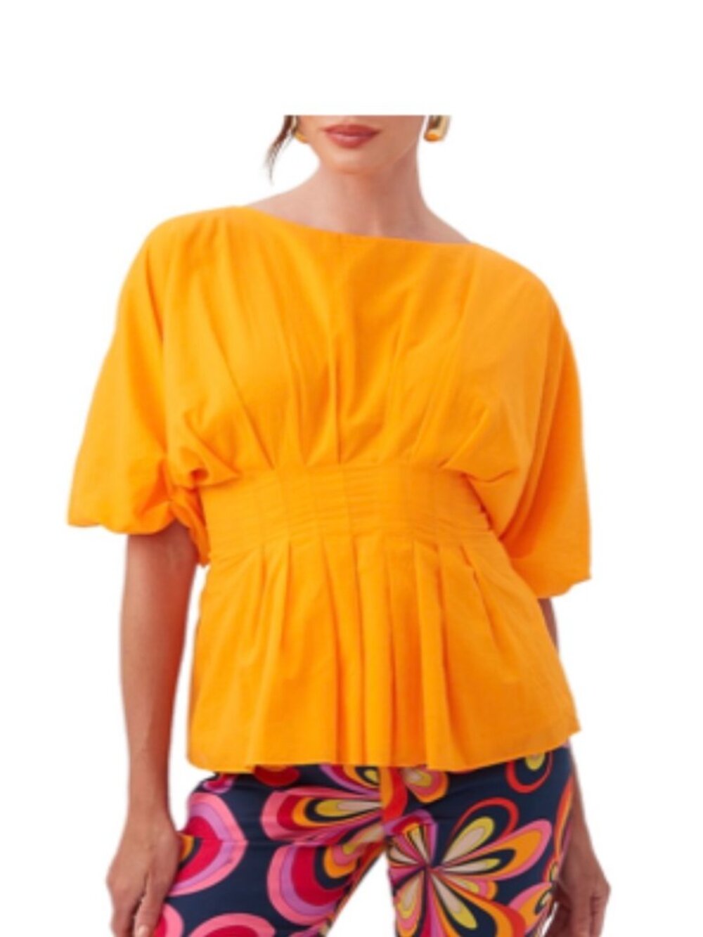 Trina Turk Gian Pleated Cotton Top Size 8 New w/o Tags